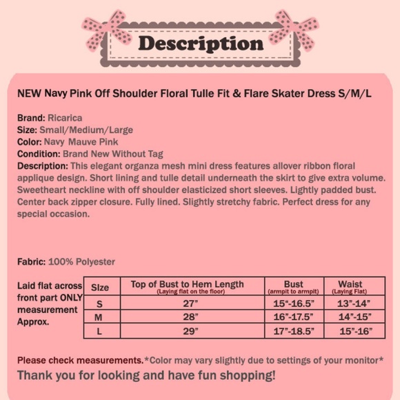 Navy Blue Pink Floral Off Shoulder Cocktail Dress - Picture 6 of 6